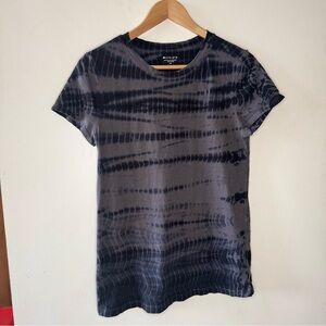 Athleta Organic cotton Tie Dye Crew T Shirt BLACK Medium